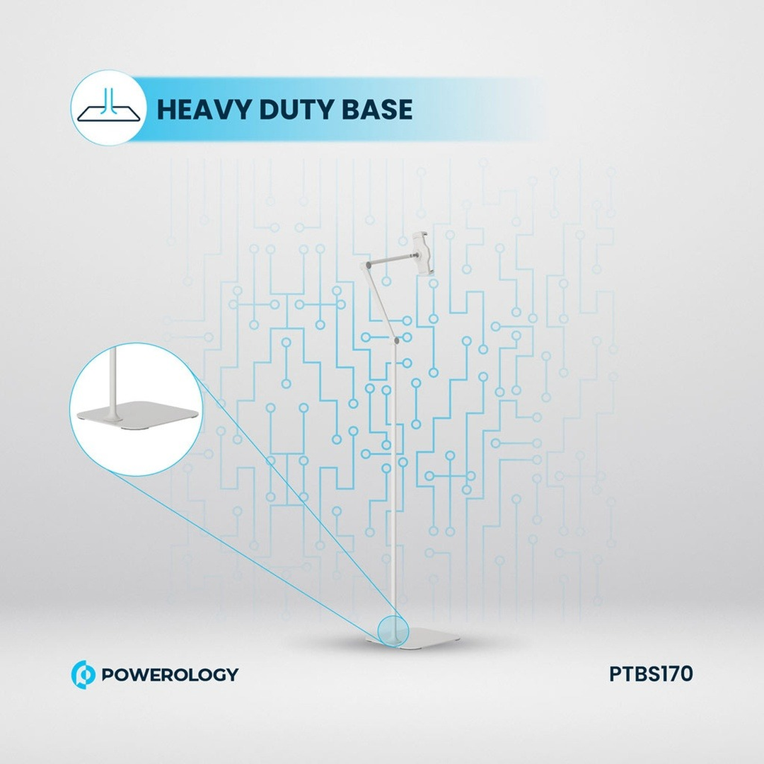 Powerology multi-joint floor stand with adjustable height and 360-degree rotation