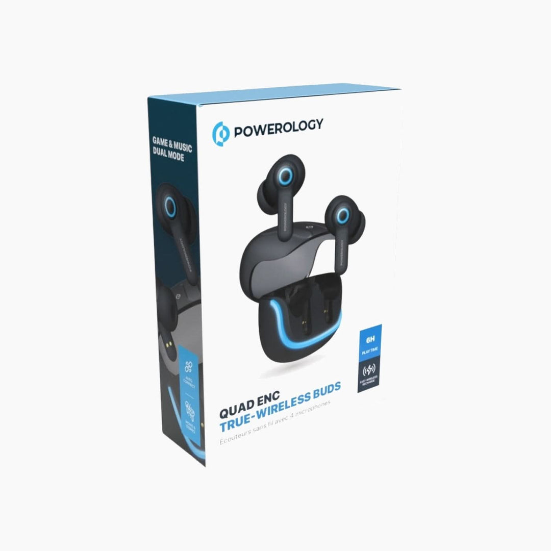 Powerology Quad ENC True-Wireless Earbuds