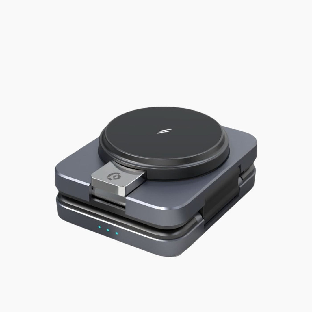 Powerology 3-in-1 foldable magnetic wireless charger with active cooling