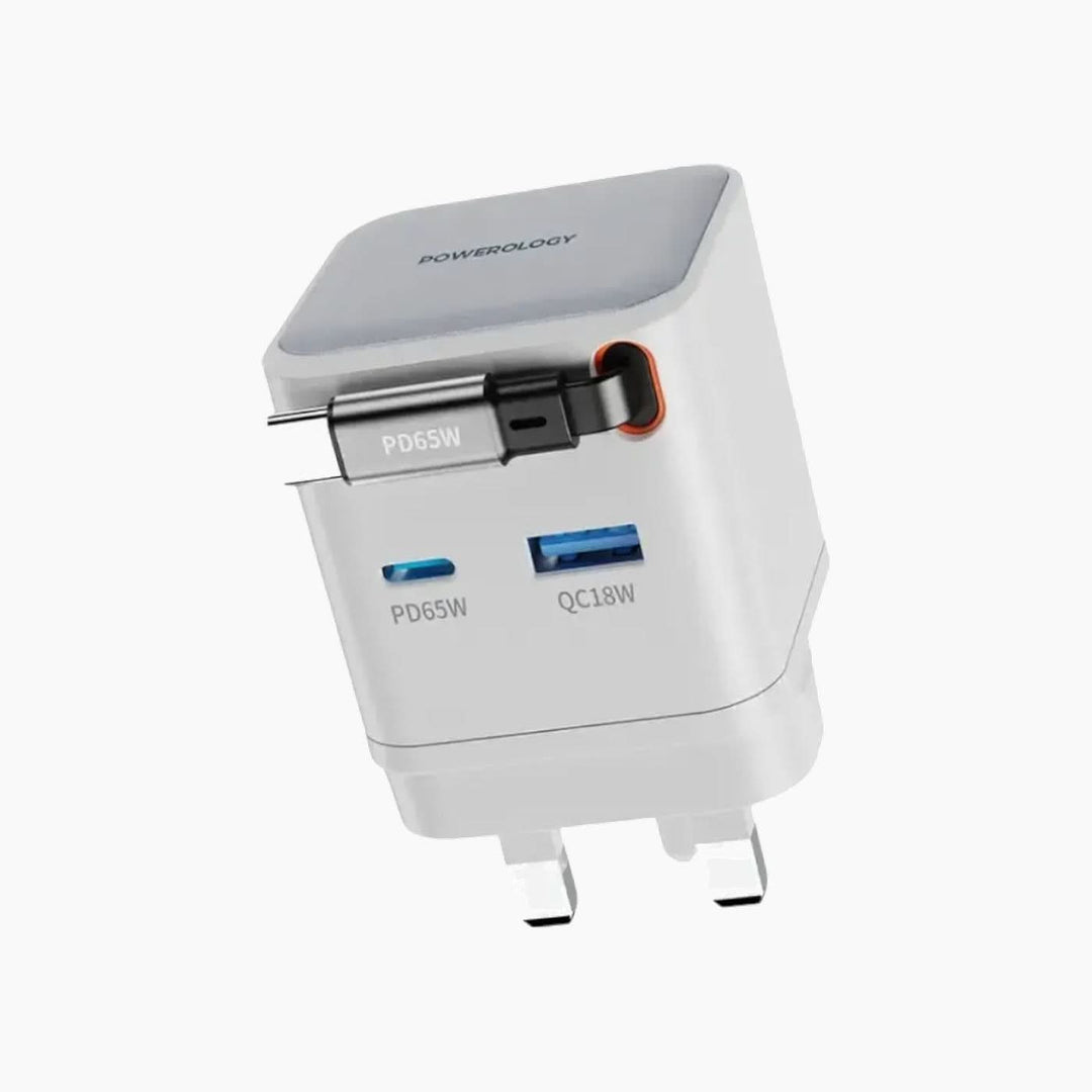 Powerology Retractable GaN Charger