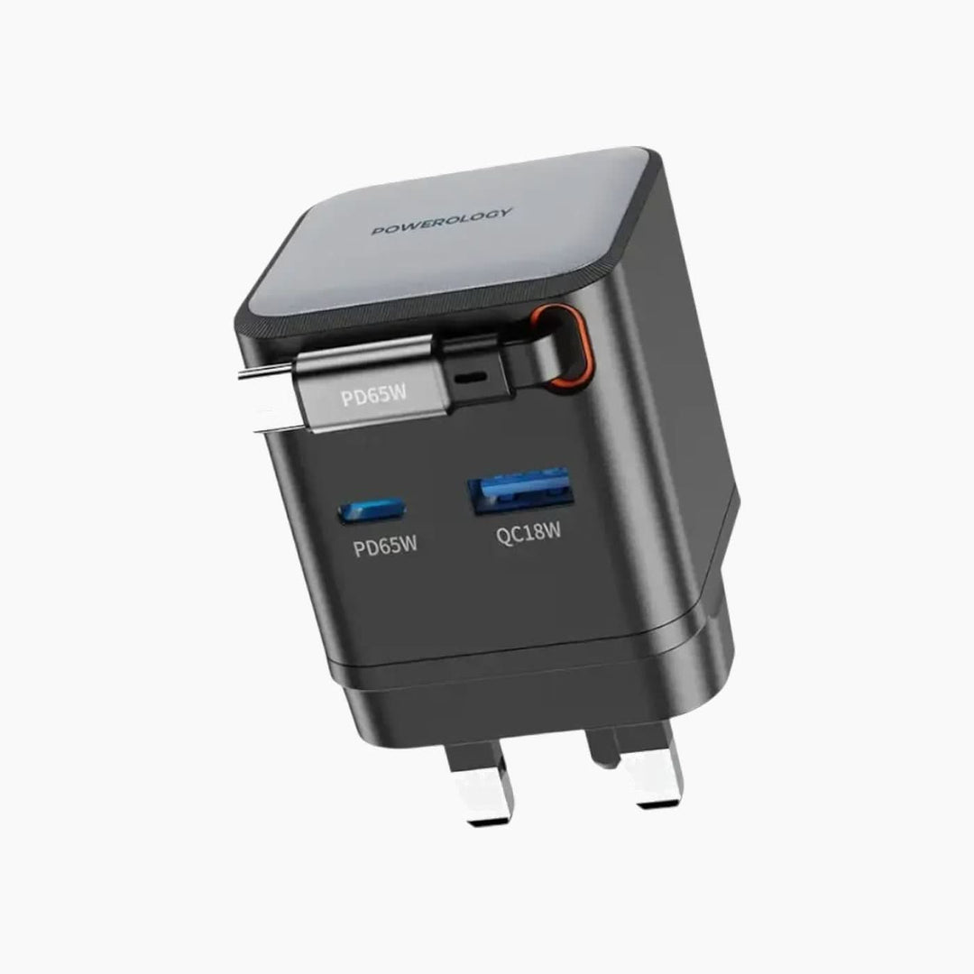 Powerology Retractable GaN Charger