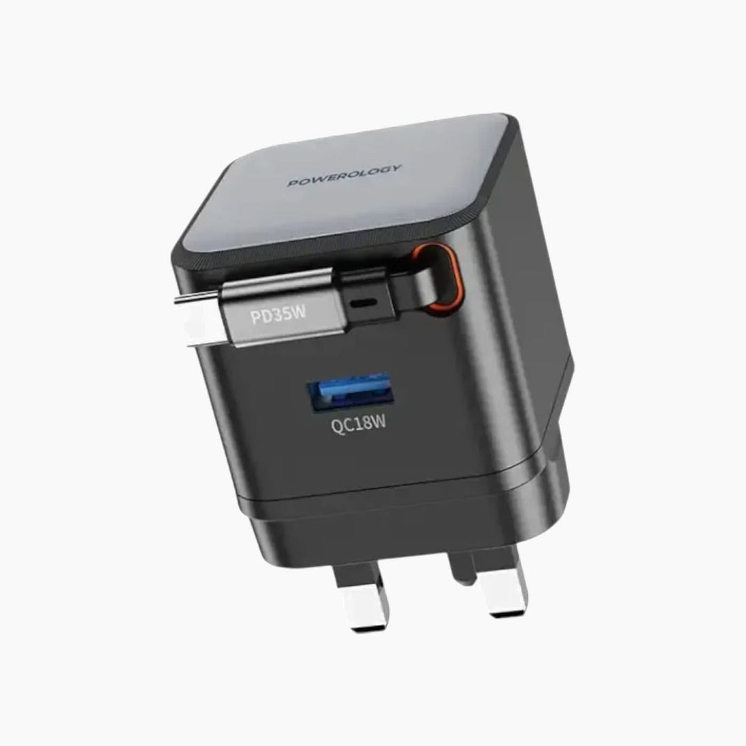 Powerology Retractable GaN Charger