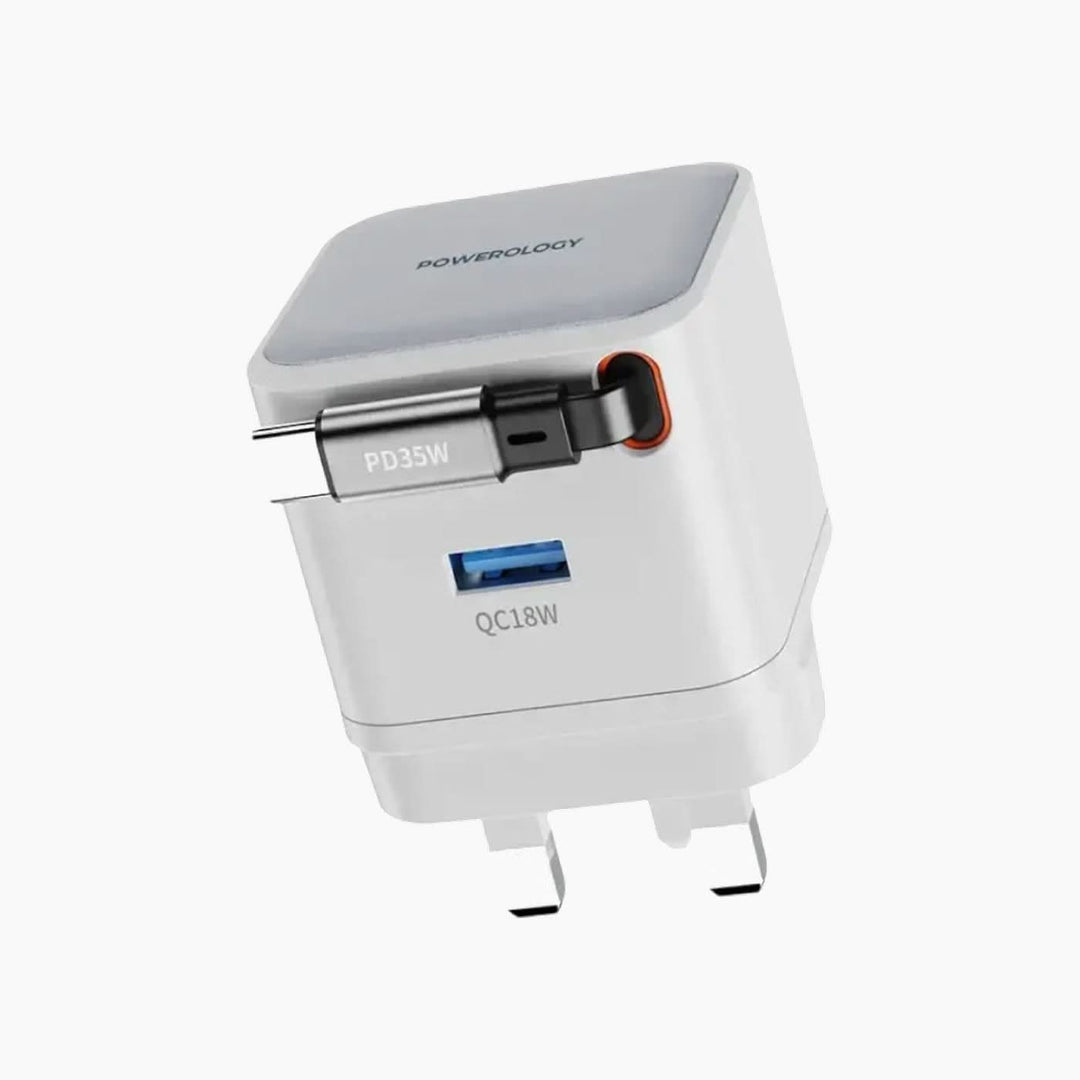 Powerology Retractable GaN Charger