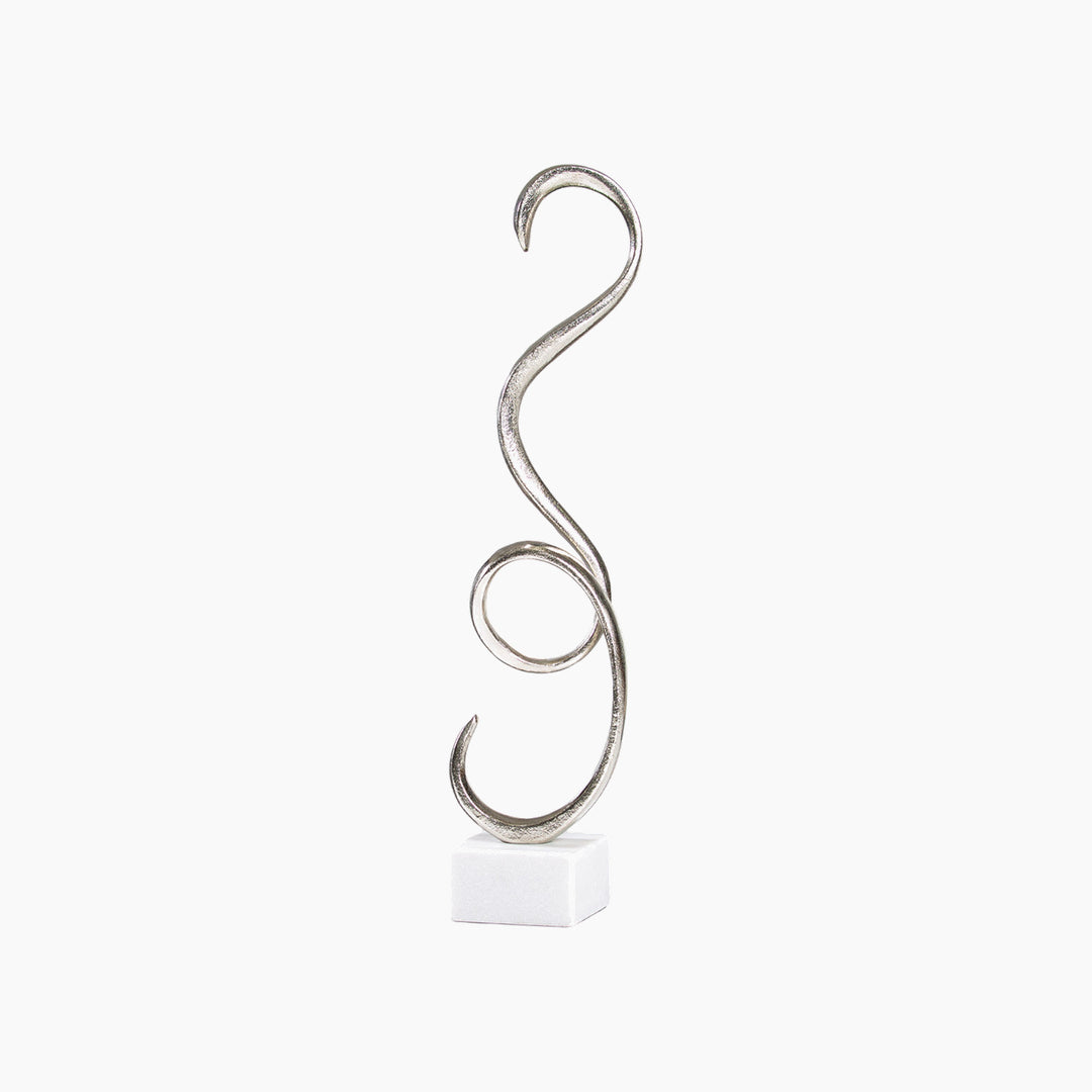 Spiral aluminum sculpture crafted from aluminum