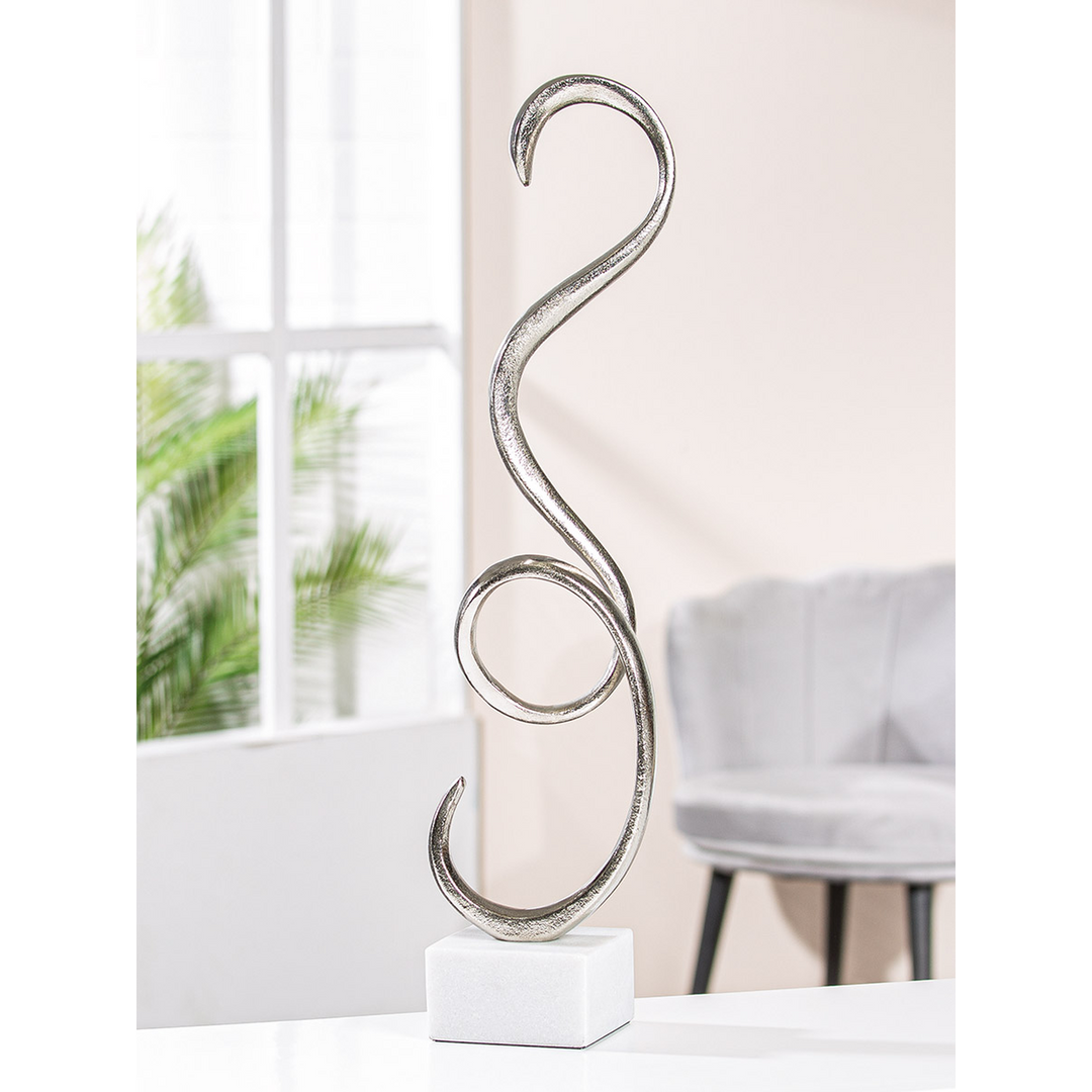 Spiral aluminum sculpture crafted from aluminum