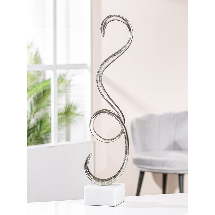 Spiral aluminum sculpture crafted from aluminum