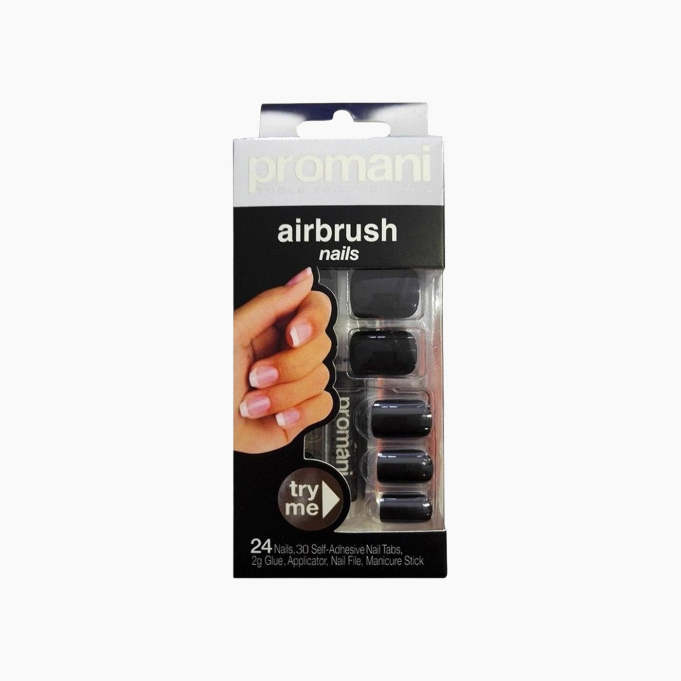 Promani Airbrush Nails Black - HUNA