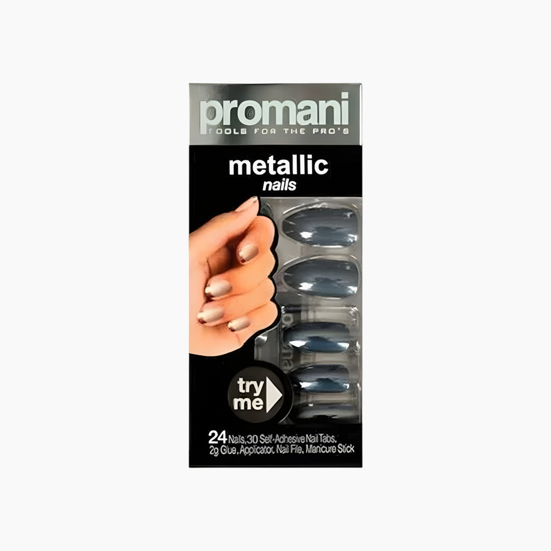 Promani Metalik Nail Space Gray Stiletto - HUNA