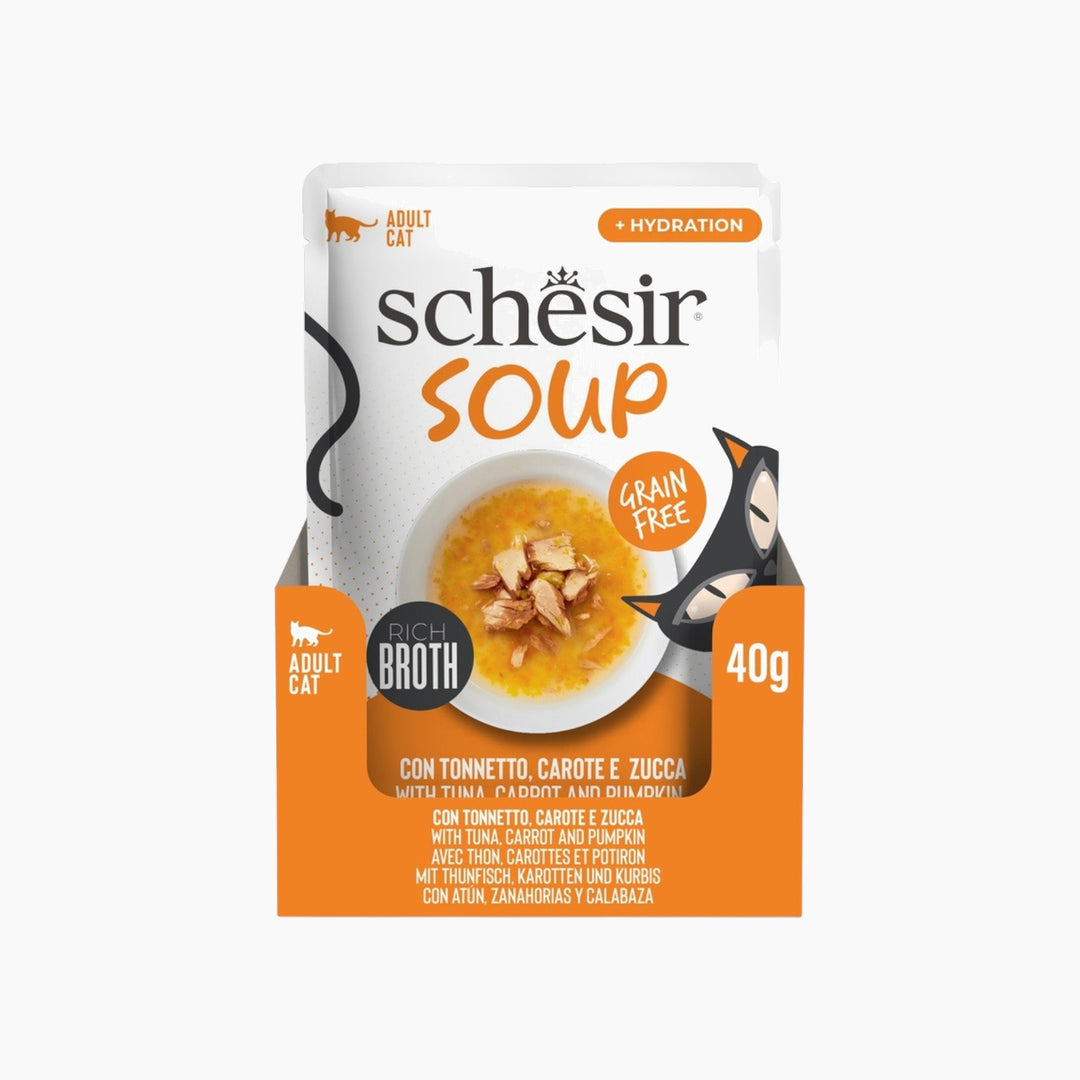 Schesir cat food pouch with tuna and pumpkin