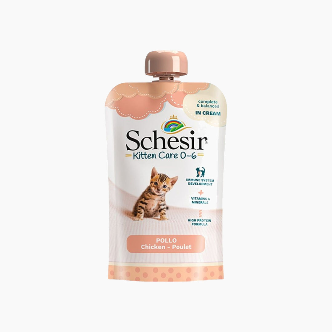 Schesir Kitten Pouch Cream 0-6 20x150 gm - HUNA