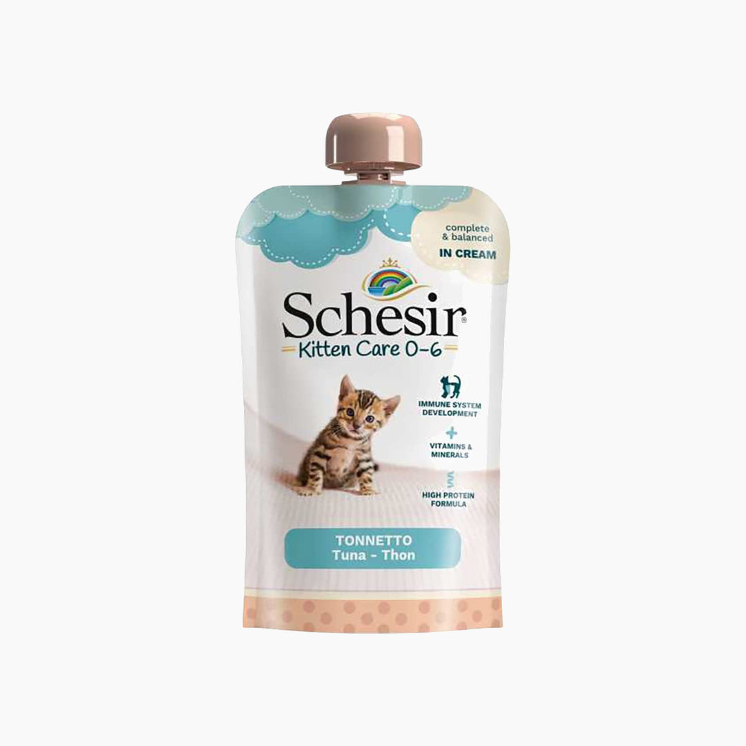 Schesir Kitten Pouch Cream 0-6 20x150 gm - HUNA