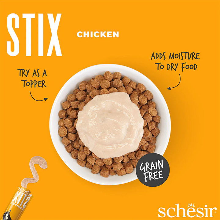 Schesir Stix cat treats chicken flavor pouch