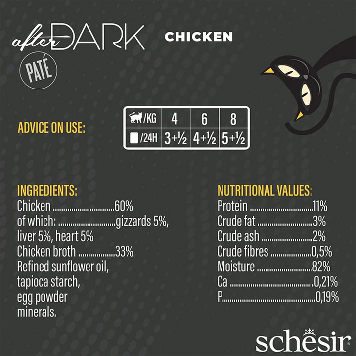 Schesir After Dark Pate’ Cat Can 12x80g - HUNA