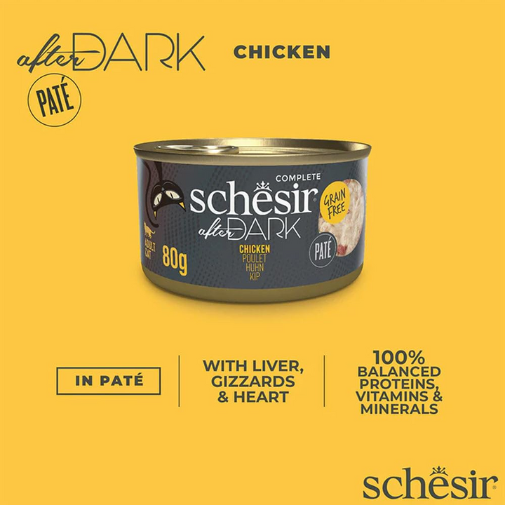 Schesir After Dark Pate’ Cat Can 12x80g - HUNA