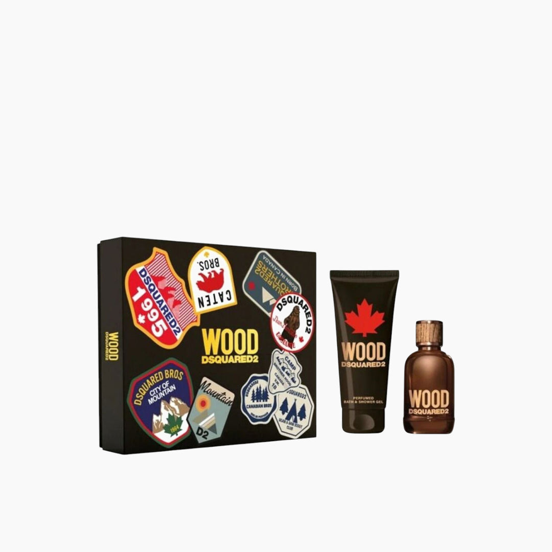 Dsquared2 Wood Pour Homme EDT 100Ml + Shower Gel 150Ml Gift Set For Men - HUNA