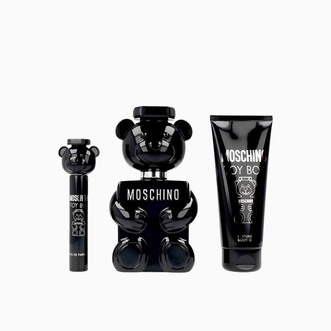 Moschino Toy Boy EDP 100Ml + EDP 10Ml + Body Gel 100Ml Gift Set For Men - HUNA