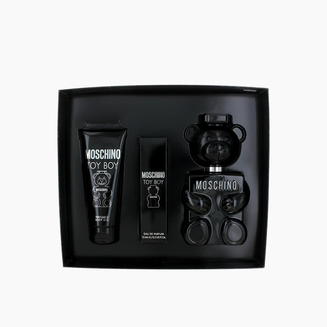 Moschino Toy Boy EDP 100Ml + EDP 10Ml + Body Gel 100Ml Gift Set For Men - HUNA