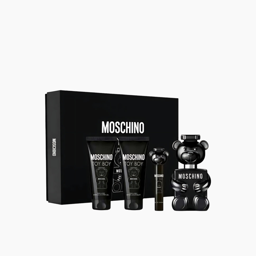 Moschino Toy Boy EDP 100Ml + EDP 10Ml + Shower Gel 100Ml + After Shave Balm 100Ml Gift Set For Men