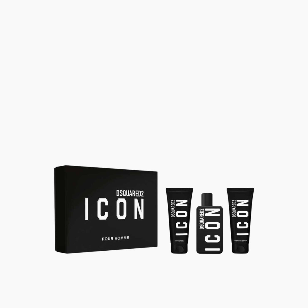Dsquared2 Icon EDP 100Ml + Shower Gel 100Ml + After Shave Balm 100Ml Gift Set For Men - HUNA