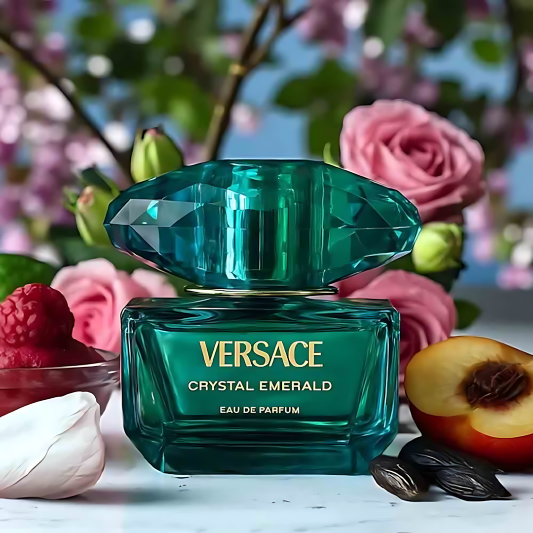 Versace Crystal Emerald EDP for Women transparent glass bottle with faceted cap