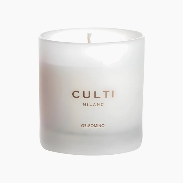 Candle In Silkscreened Satin Glass