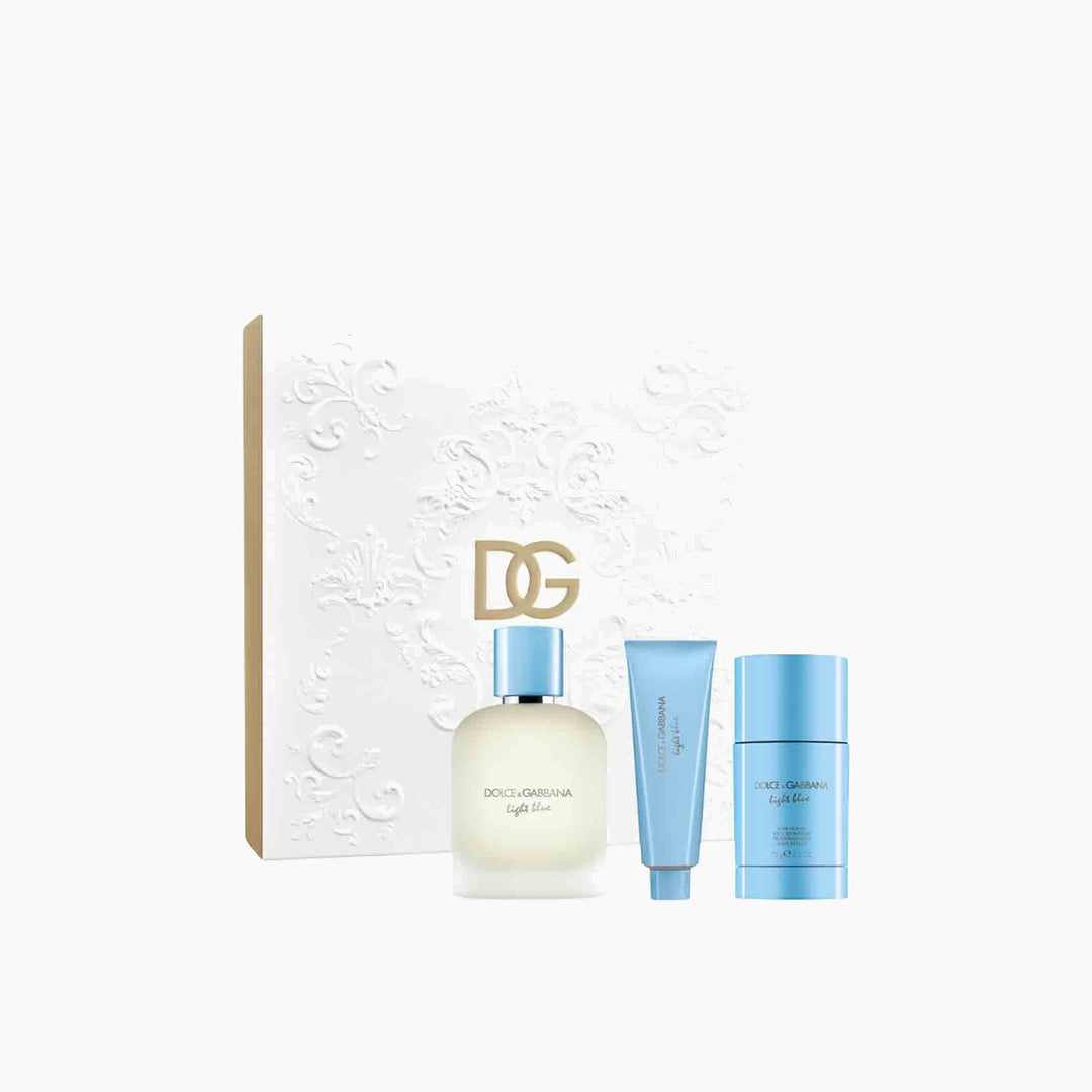 Dolce &amp; Gabbana Light Blue EDT 100Ml + Shower Gel 50Ml + Deodorant 75Ml Gift Set For Men