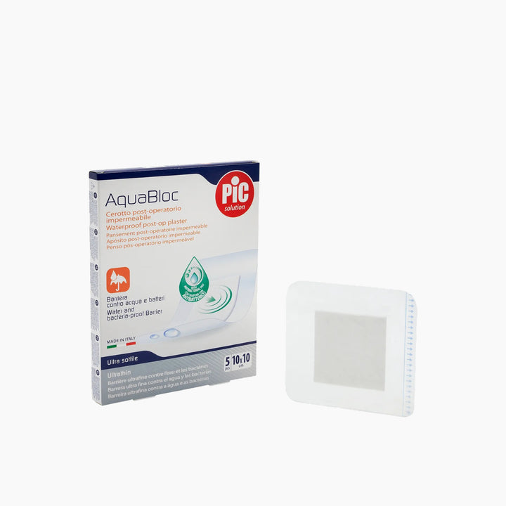 Pic Solution Aquabloc Antibacterial Plasters 10x10cm 5PCS