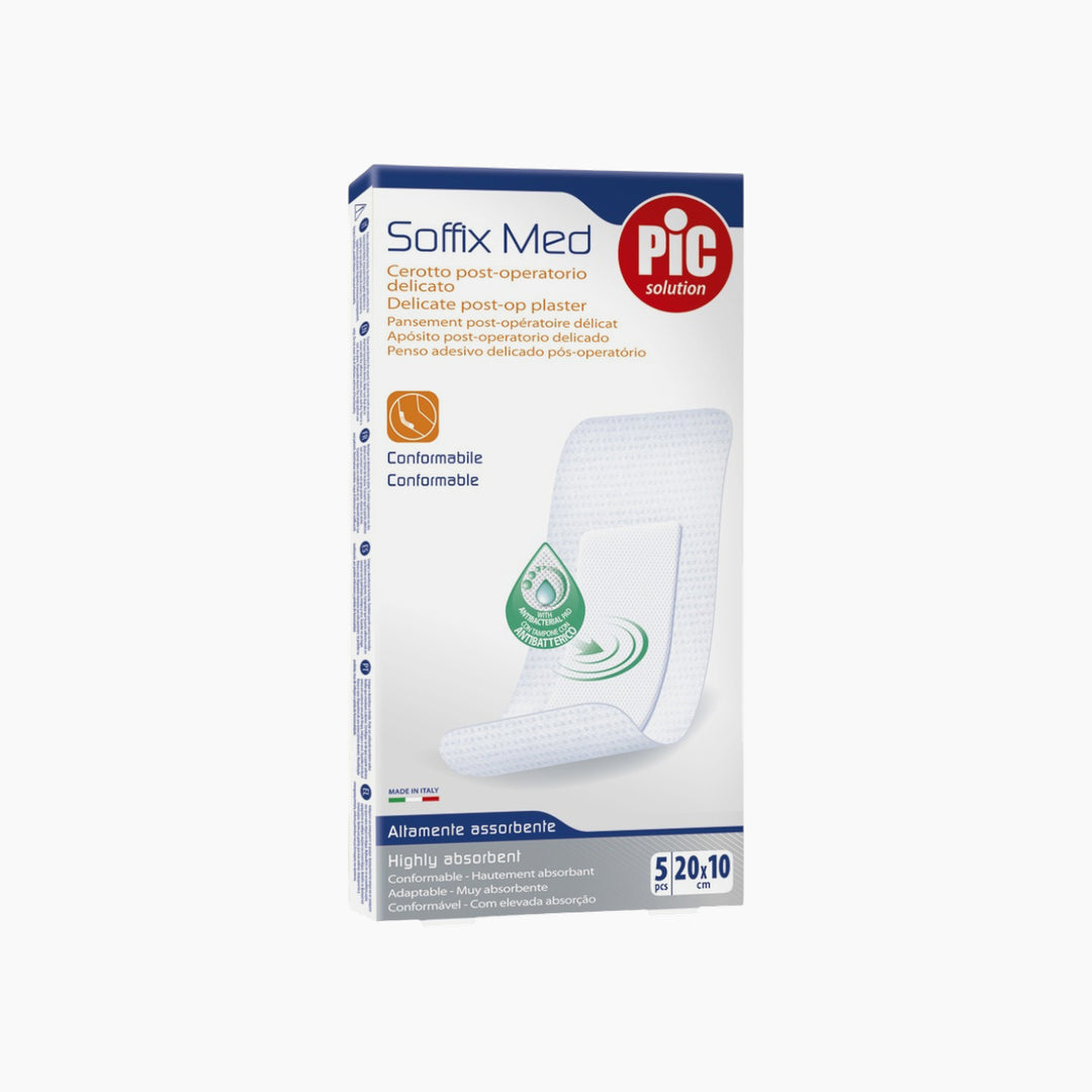 Pic Solution Soffix Med Antibacterial Plasters 10x20cm 5PCS
