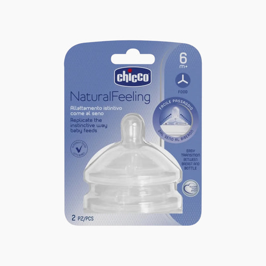 Chicco Natural Feeling Teat 6M+ Food Flow 2 Pcs