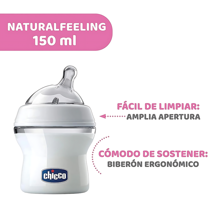 Chicco Fbottle Nat Feeling 0M+ 150Ml Reg F Cl3