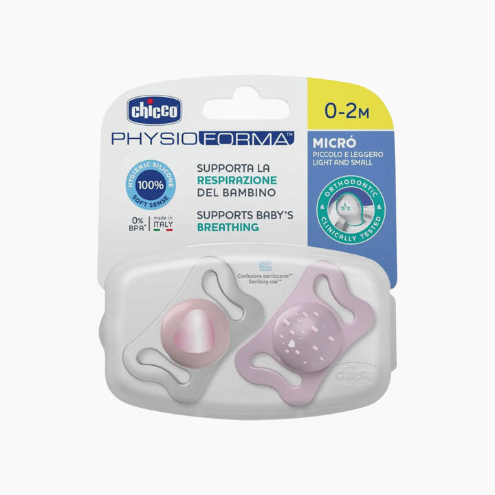 Chicco Soother Micro Silicone 0- 2M 2Pcs Ac
