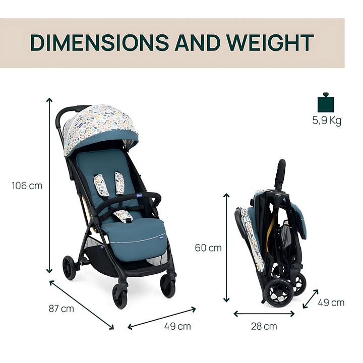 Chicco Glee Stroller Joyful Teal