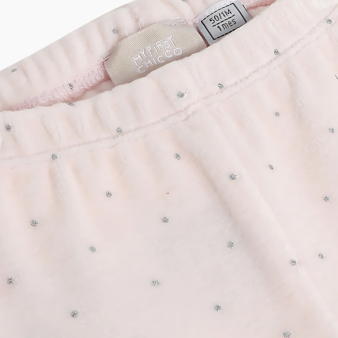 Chicco 2 Pcs Girls Light Pink Embellished Smock with Legging