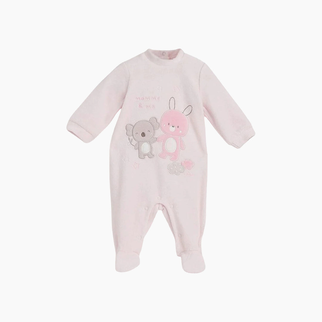 Chicco Girls Light Pink Printed Gift Set: Babysuit - Bib - Hat