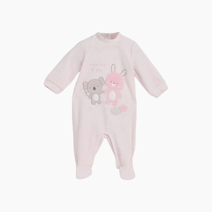 Chicco Girls Light Pink Printed Gift Set: Babysuit - Bib - Hat