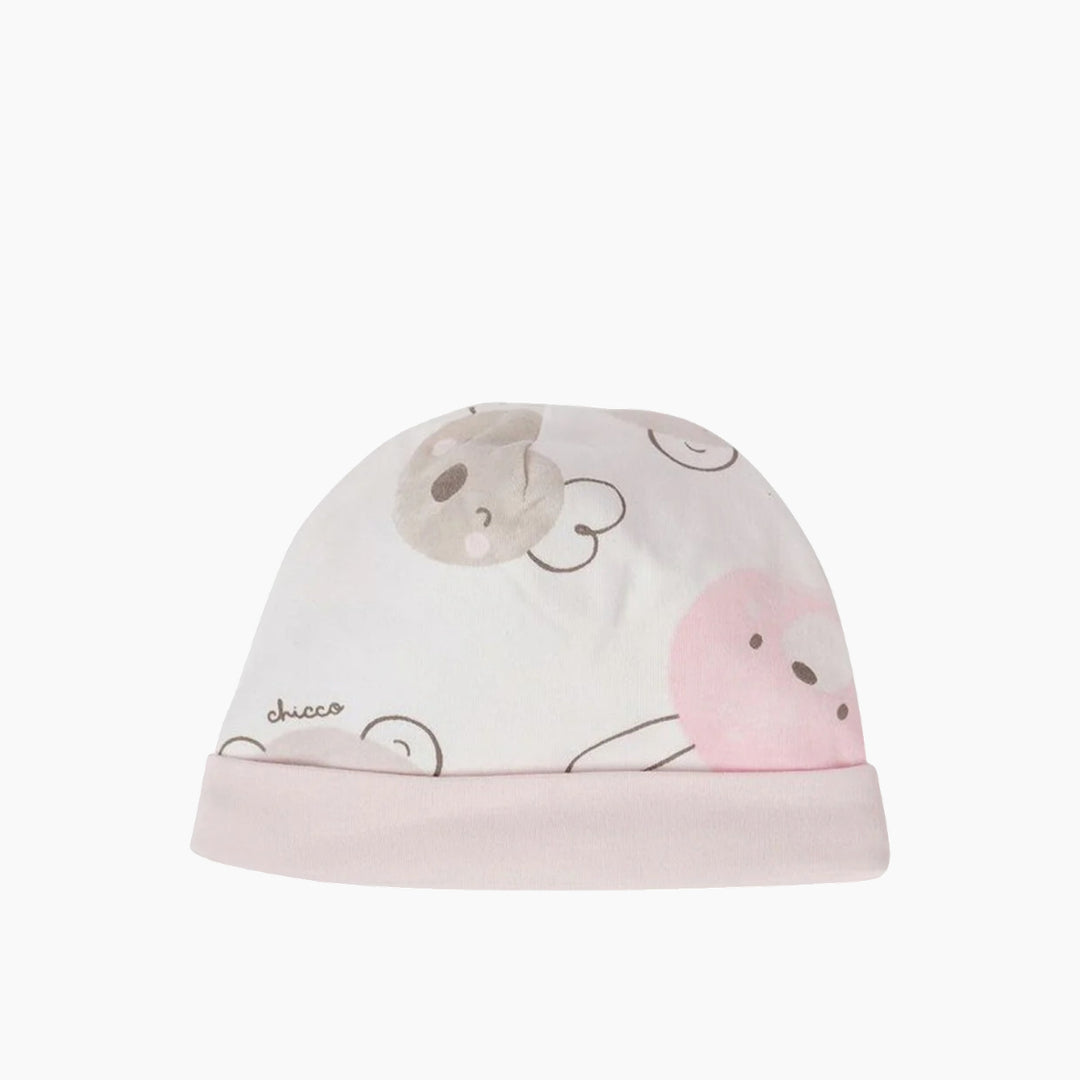 Chicco Girls Light Pink Printed Gift Set: Babysuit - Bib - Hat