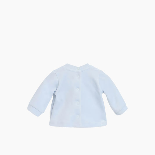 Chicco 2 Pcs Boys Light Blue Printed Smock with Legging