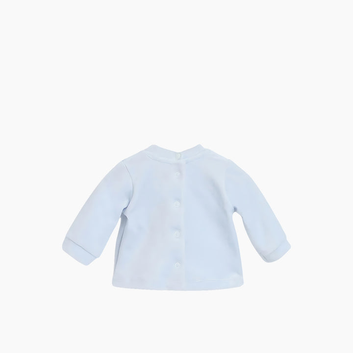 Chicco 2 Pcs Boys Light Blue Printed Smock with Legging