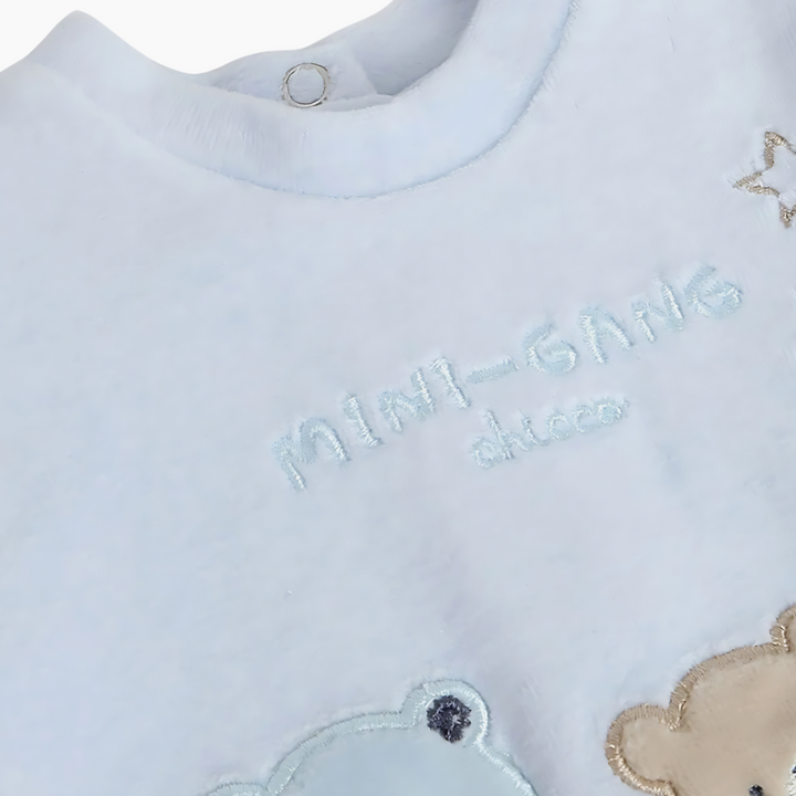 Chicco 2 Pcs Boys Light Blue Printed Smock with Legging