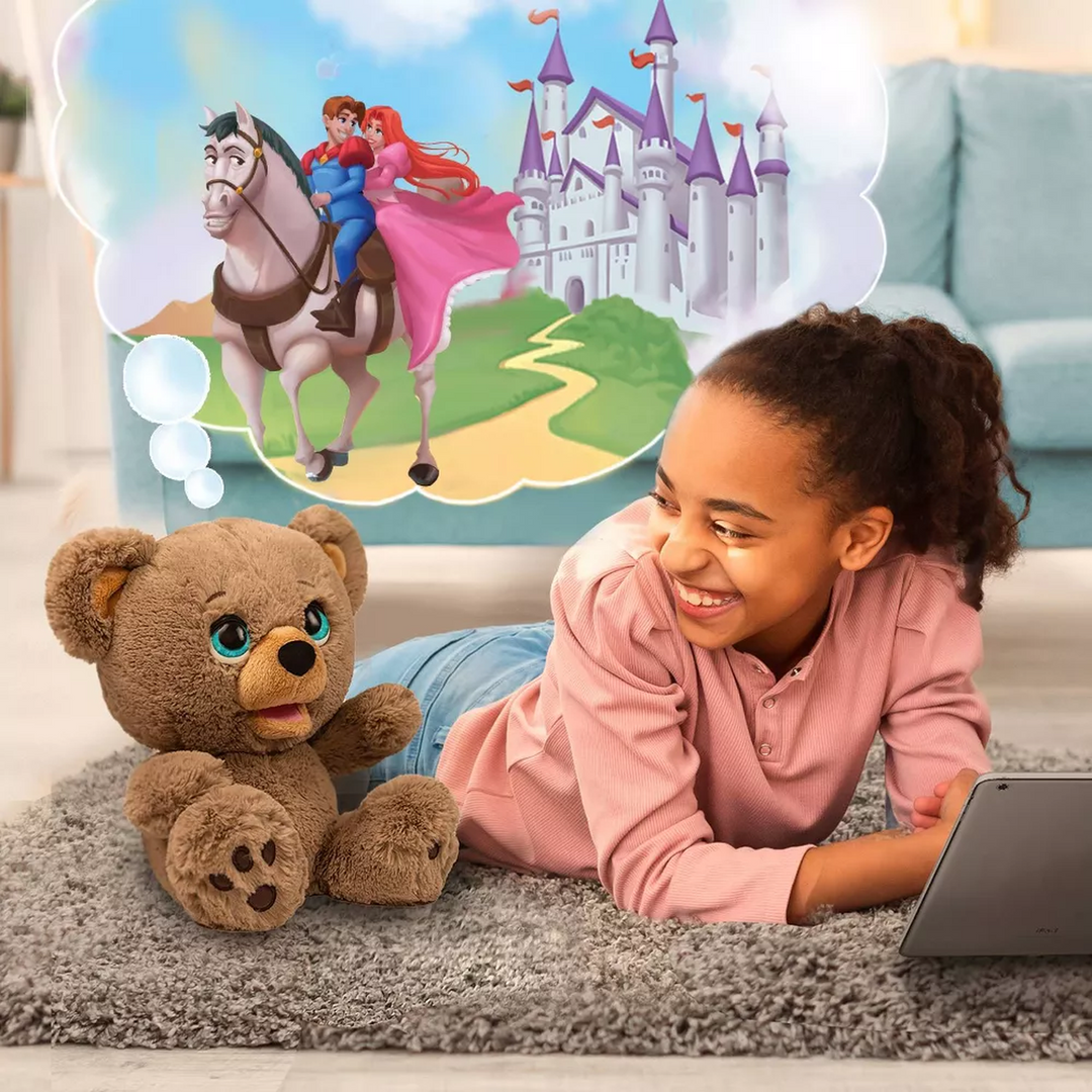 Sky Rocket Poe AI story bear stuffed animal