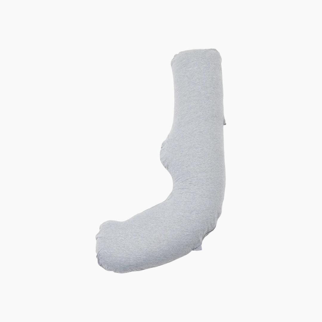 Momcozy J-shaped maternity body pillow in grey