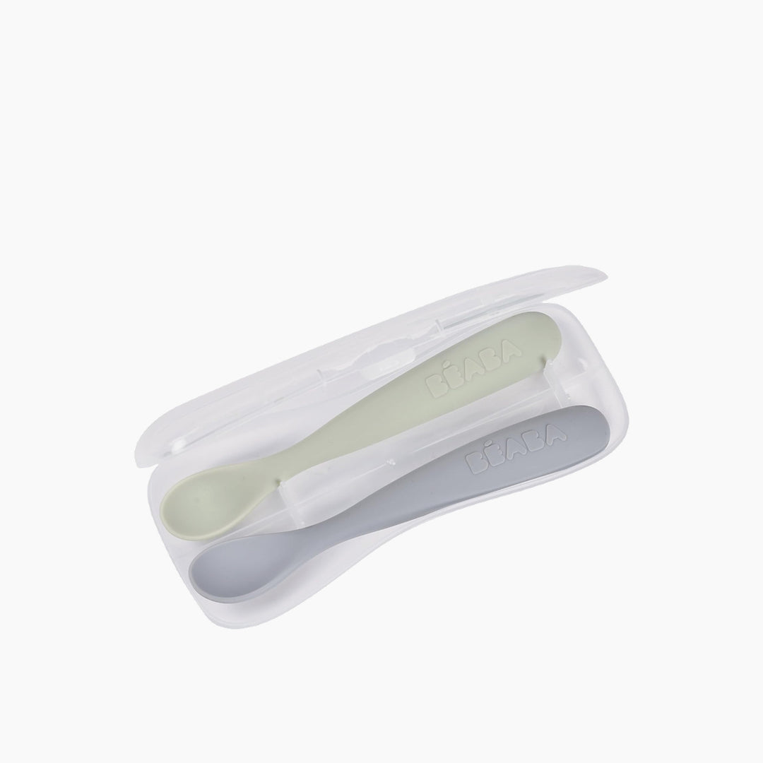 Beaba First Age Silicone Spoons Carrying Case - Set Of 2