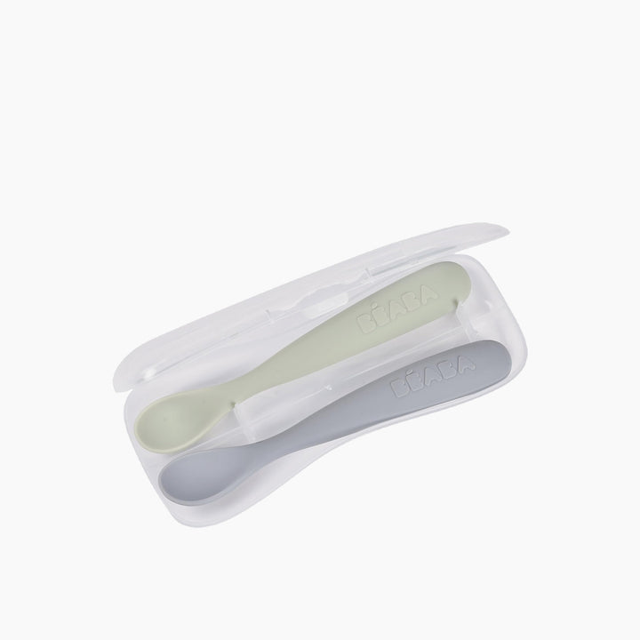 Beaba First Age Silicone Spoons Carrying Case - Set Of 2