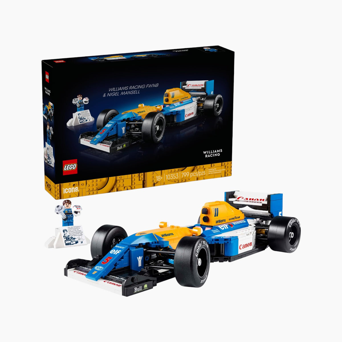 Lego Williams Racing FW14B & Nigel Mansell- 799 Pcs - HUNA