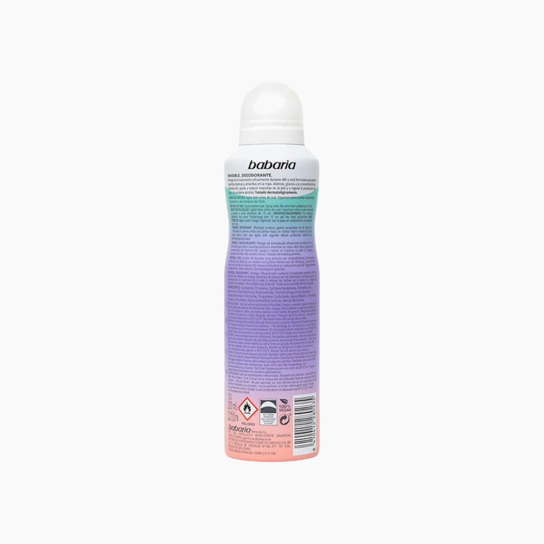 Babaria Deodorant Spray Invisible For Women 200Ml