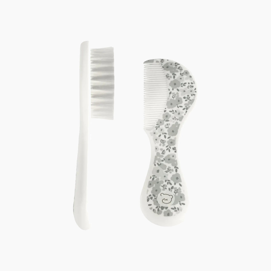 Pasito A Pasito Brush And Comb Grey Flowers