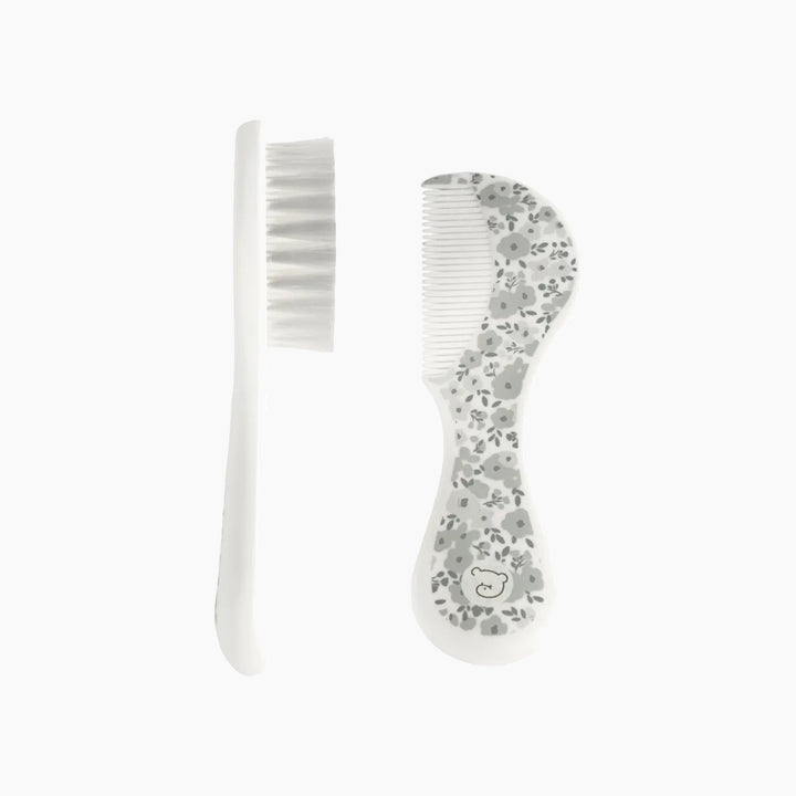 Pasito A Pasito Brush And Comb Grey Flowers
