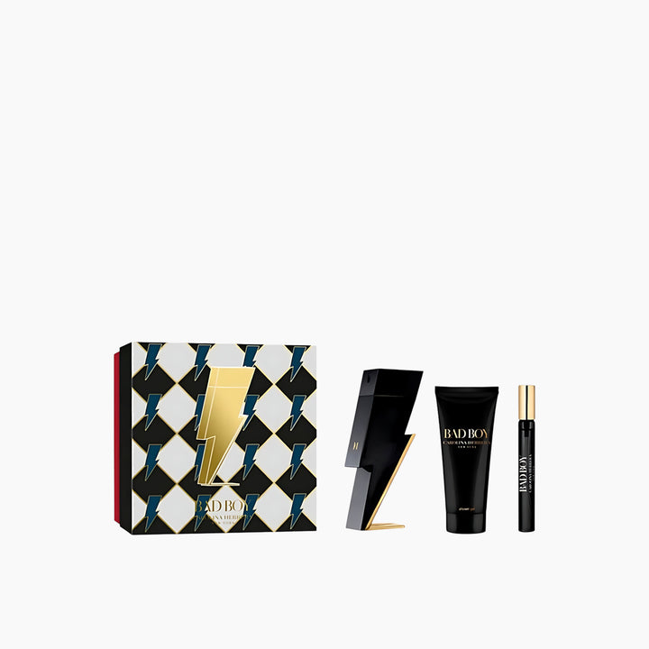 Carolina Herrera Bad Boy EDT 100ML + EDT 10ML + Shower Gel 100ML Gift Set Men - HUNA