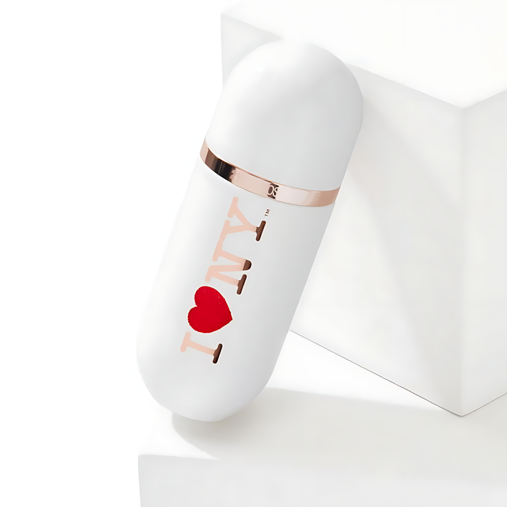 Carolina Herrera 212 VIP Rose I Love NY EDP 80Ml for women in glossy white bottle with pink I ♥ NY logo and red glitter heart
