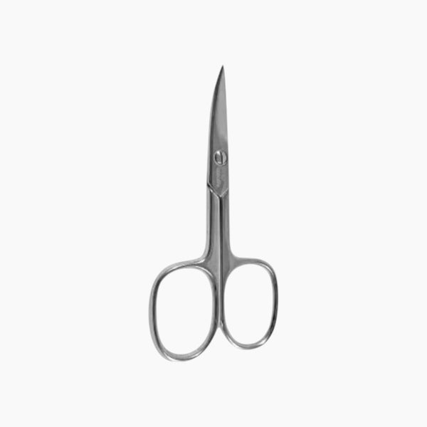 Chrome Curved Tip Nail Scissors Square Ring